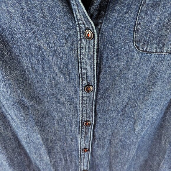 Lands End Long Sleeve Jean Shirt Dress - Size 4/XS - Picture 2 of 10